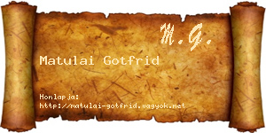 Matulai Gotfrid névjegykártya